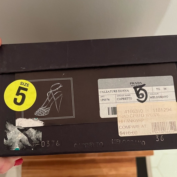 Prada | Orange Basketweave Ankle wrap Wooden Heels - Picture 6 of 6